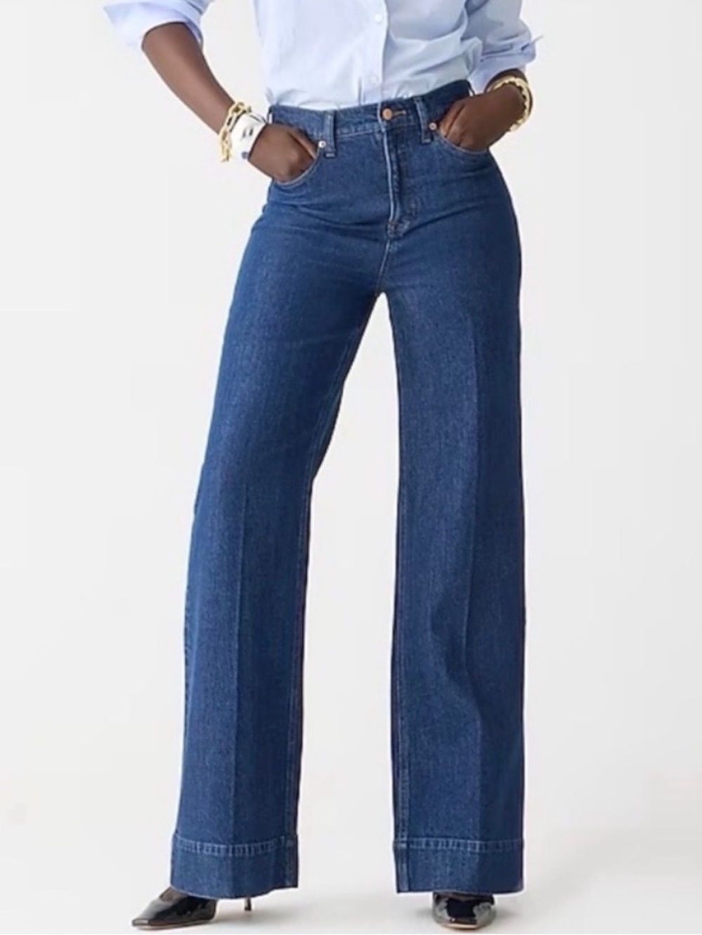 J. CREW Wide-Leg Trouser Jeans Fiorellas Wash Size 28 - Picture 13 of 14